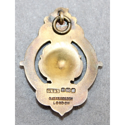 476 - Silver Hallmarked Enamelled Royal Masonic inst for Boys with Flower Detail West Yorkshire Fob