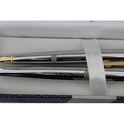 545 - Two Boxed Pens 
One Fountain Pen & Pencil
One GOLD ELECTROPLATED SHEAFFER U.S.A Fountain Pen
All pro... 