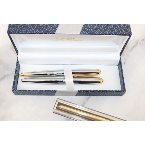 545 - Two Boxed Pens 
One Fountain Pen & Pencil
One GOLD ELECTROPLATED SHEAFFER U.S.A Fountain Pen
All pro... 