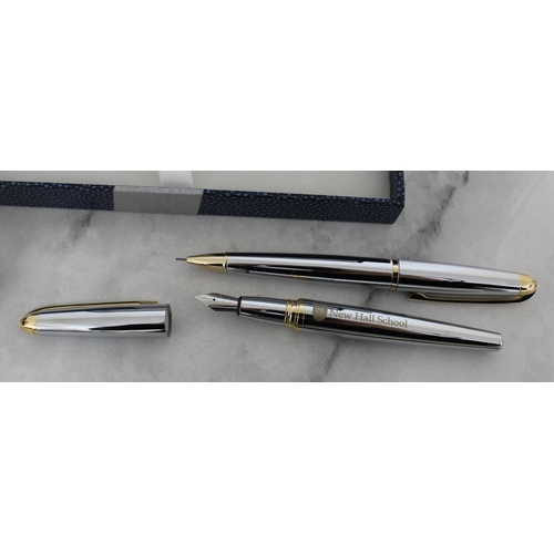 545 - Two Boxed Pens 
One Fountain Pen & Pencil
One GOLD ELECTROPLATED SHEAFFER U.S.A Fountain Pen
All pro... 