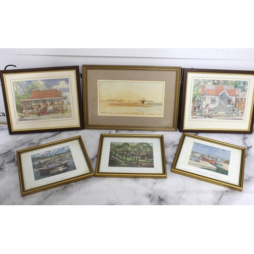 284 - Six Framed Pictures Largest-32.5cm Wide 22.5 Height
Collection Only