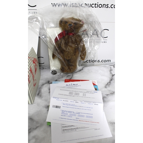 130 - Boxed Steiff Bear - Cinnamon Bear with Coin - Remains in Sealed Bag