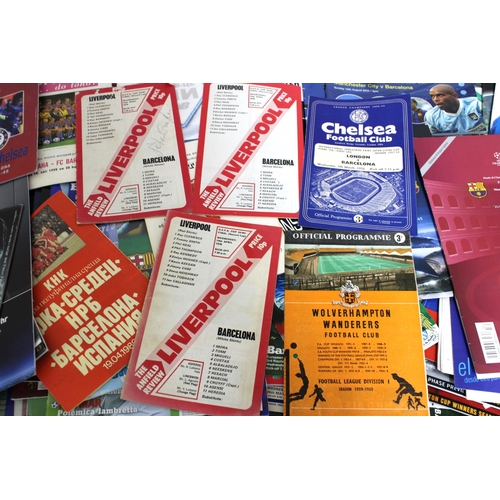 244 - Large Quantity of Football Programmes featuring Barcelona ( Home & Away) Domestic and European - 196... 