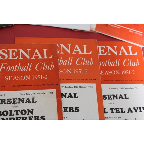 245 - Large Quantity of Football Programmes featuring Arsenal ( Home & Away) Domestic and European - 1949 ... 