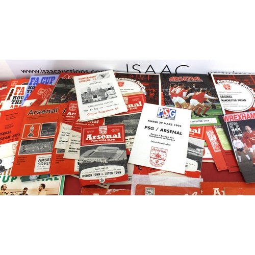 245 - Large Quantity of Football Programmes featuring Arsenal ( Home & Away) Domestic and European - 1949 ... 