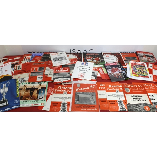 245 - Large Quantity of Football Programmes featuring Arsenal ( Home & Away) Domestic and European - 1949 ... 