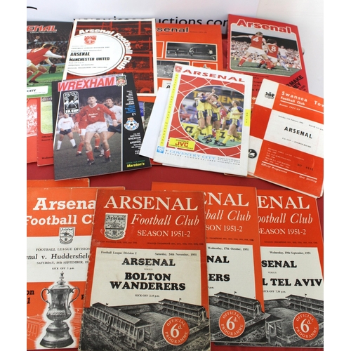 245 - Large Quantity of Football Programmes featuring Arsenal ( Home & Away) Domestic and European - 1949 ... 