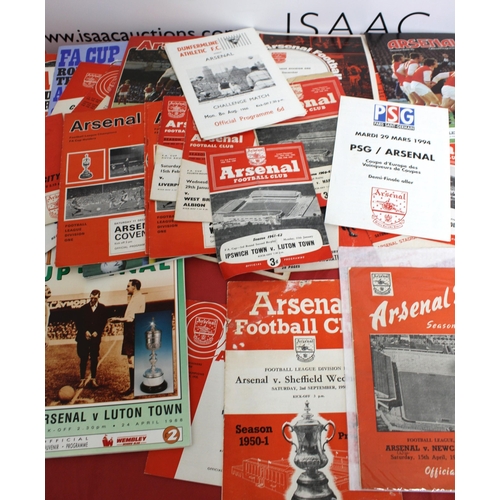 245 - Large Quantity of Football Programmes featuring Arsenal ( Home & Away) Domestic and European - 1949 ... 