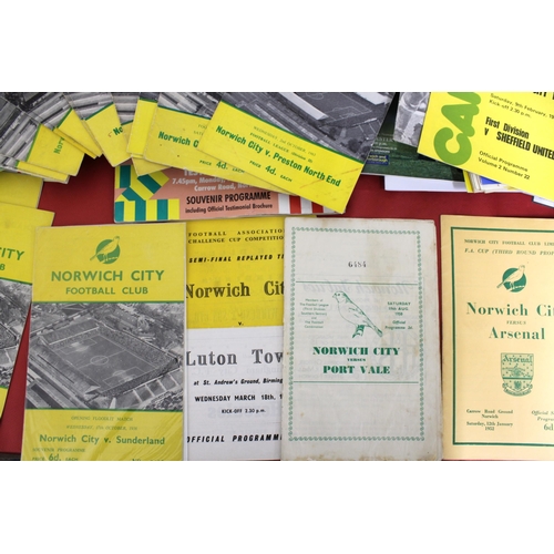 248 - Large Quantity of Football Programmes featuring Norwich City ( Home & Away)  - 1950 to Present Day