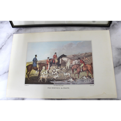 287 - Three Framed Prints One Unframed Fox Hunting Theme 
Collection Only
48.5cm Wide
32.5cm Height