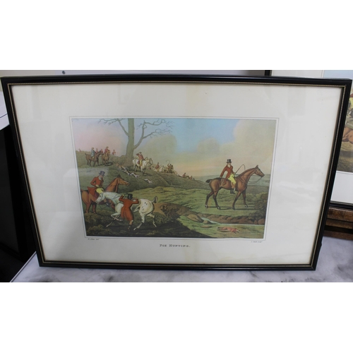 287 - Three Framed Prints One Unframed Fox Hunting Theme 
Collection Only
48.5cm Wide
32.5cm Height