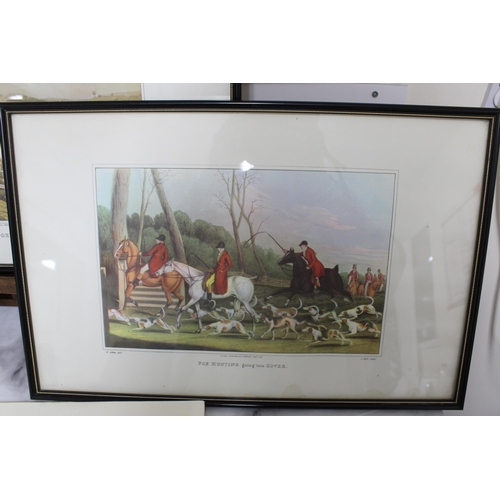 287 - Three Framed Prints One Unframed Fox Hunting Theme 
Collection Only
48.5cm Wide
32.5cm Height