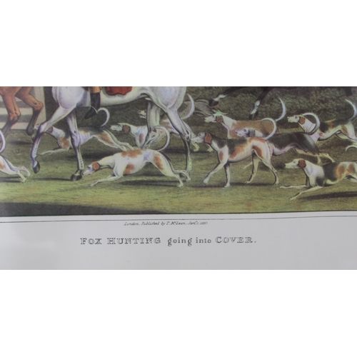 287 - Three Framed Prints One Unframed Fox Hunting Theme 
Collection Only
48.5cm Wide
32.5cm Height