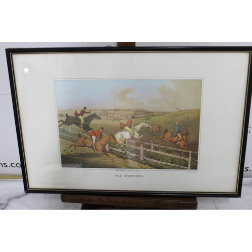 287 - Three Framed Prints One Unframed Fox Hunting Theme 
Collection Only
48.5cm Wide
32.5cm Height