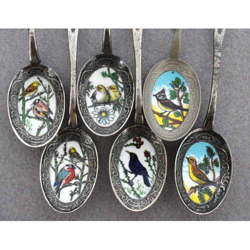 135 - Collection Of Collectable Enamelled Tea Spoons Bird Themed