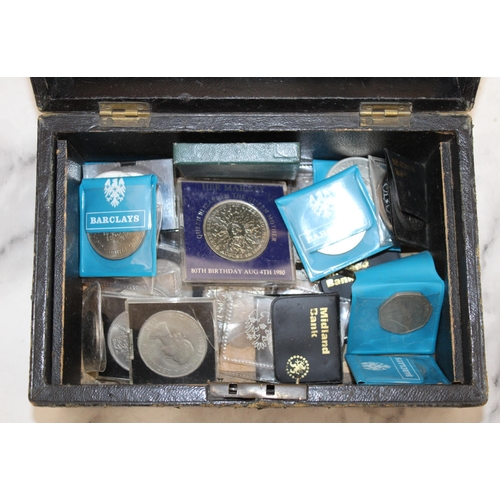 343 - Box Containing Commemorative Coins & Other