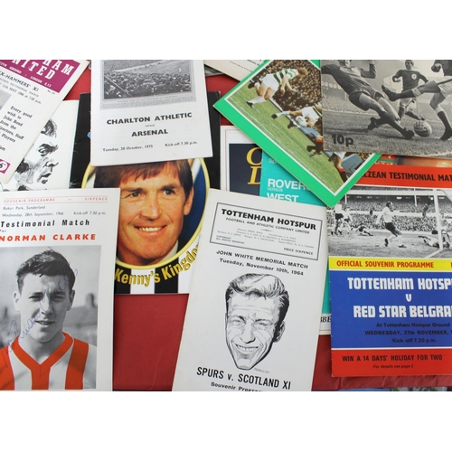 250 - Large Quantity of Testimonial Football Programmes 1964 onwards. Includes Ron Yates, Ron Harris, Norm... 