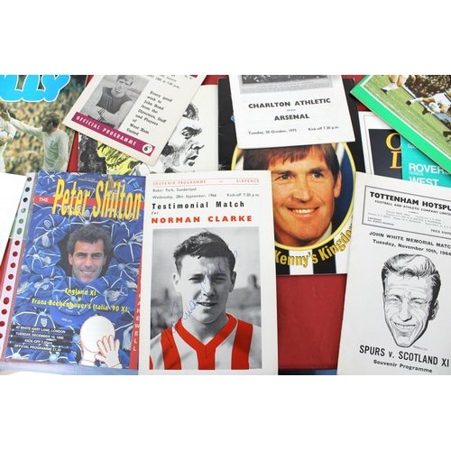 250 - Large Quantity of Testimonial Football Programmes 1964 onwards. Includes Ron Yates, Ron Harris, Norm... 