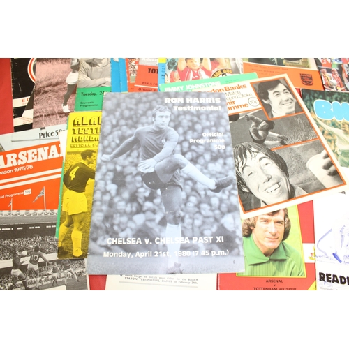 250 - Large Quantity of Testimonial Football Programmes 1964 onwards. Includes Ron Yates, Ron Harris, Norm... 