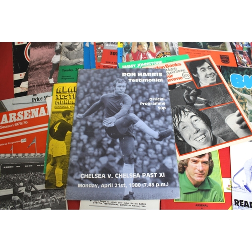 250 - Large Quantity of Testimonial Football Programmes 1964 onwards. Includes Ron Yates, Ron Harris, Norm... 