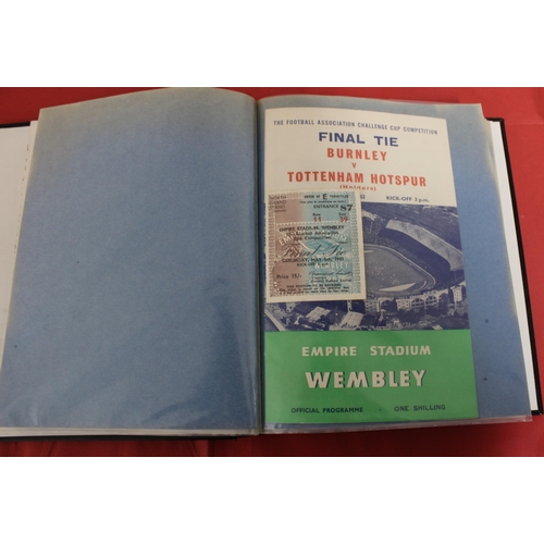 253 - FA Cup Final Football Programmes 1946 to 1964 - Some Ticket Stubs included - Kept in Hardback Folder