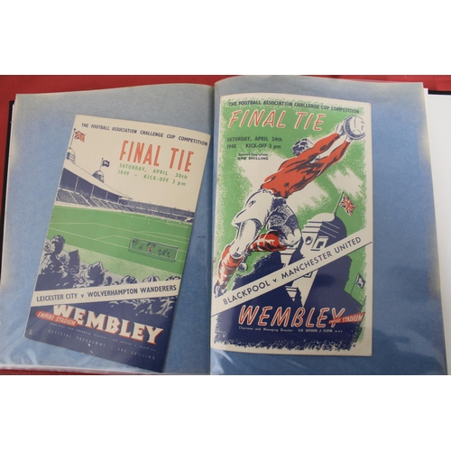 253 - FA Cup Final Football Programmes 1946 to 1964 - Some Ticket Stubs included - Kept in Hardback Folder