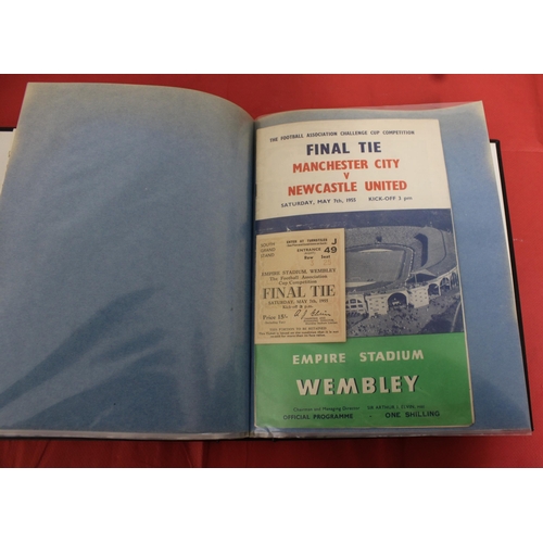 253 - FA Cup Final Football Programmes 1946 to 1964 - Some Ticket Stubs included - Kept in Hardback Folder