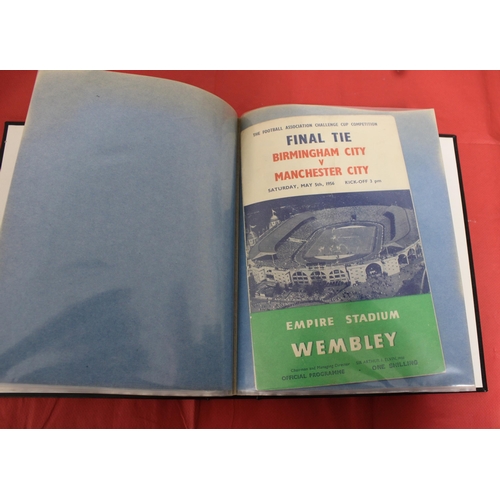 253 - FA Cup Final Football Programmes 1946 to 1964 - Some Ticket Stubs included - Kept in Hardback Folder