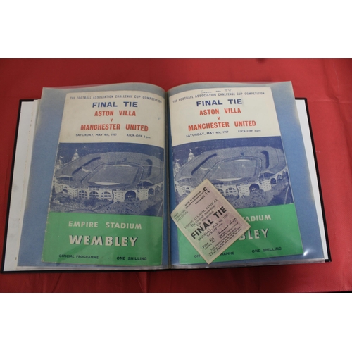 253 - FA Cup Final Football Programmes 1946 to 1964 - Some Ticket Stubs included - Kept in Hardback Folder