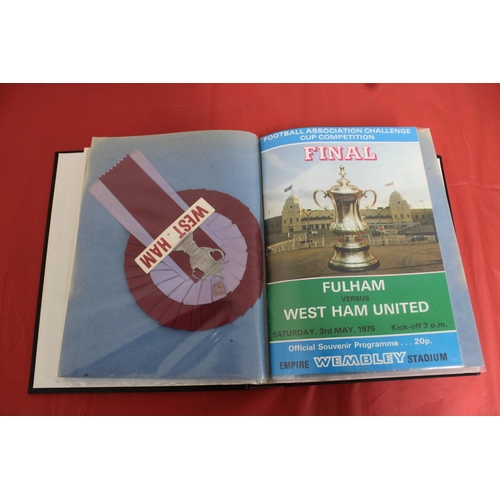 254 - FA Cup Final Football Programmes 1965 to 1979 - Some Ticket Stubs included - Kept in Hardback Folder