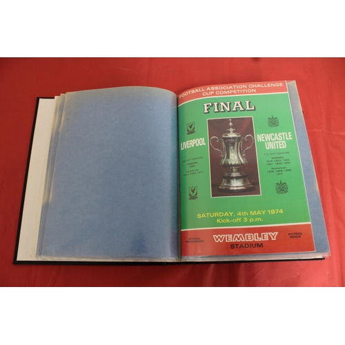 254 - FA Cup Final Football Programmes 1965 to 1979 - Some Ticket Stubs included - Kept in Hardback Folder