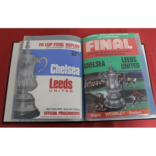 254 - FA Cup Final Football Programmes 1965 to 1979 - Some Ticket Stubs included - Kept in Hardback Folder