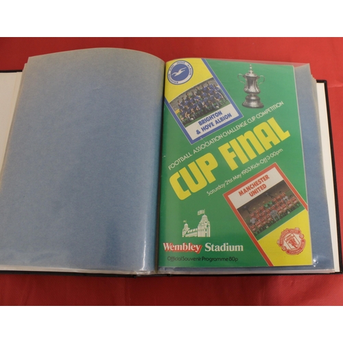 255 - FA Cup Final Football Programmes 1980 to 1984 including Replayed Games - Some Ticket Stubs included ... 