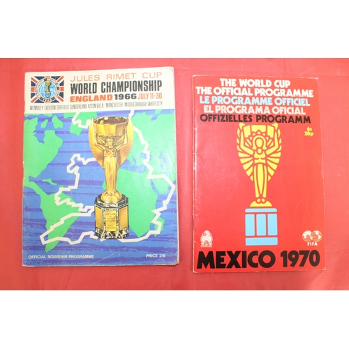 256 - 1966 and 1970 World Cup Football Programmes - 1966 Does have writing in rear as can be seen in pictu... 