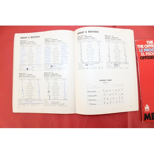 256 - 1966 and 1970 World Cup Football Programmes - 1966 Does have writing in rear as can be seen in pictu... 