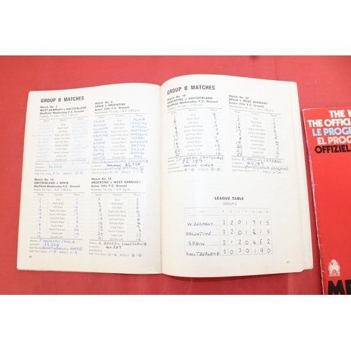 256 - 1966 and 1970 World Cup Football Programmes - 1966 Does have writing in rear as can be seen in pictu... 