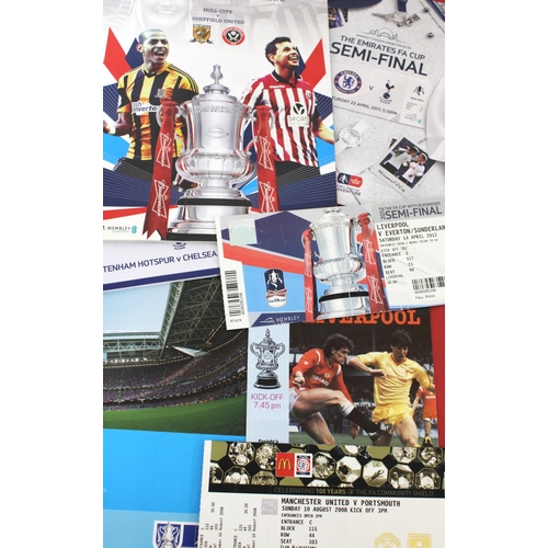 258 - FA Cup Semi Final Programmes from 1962 to Present Day. Some Ticket Stubs Included.