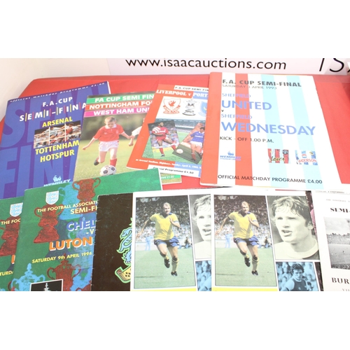 258 - FA Cup Semi Final Programmes from 1962 to Present Day. Some Ticket Stubs Included.