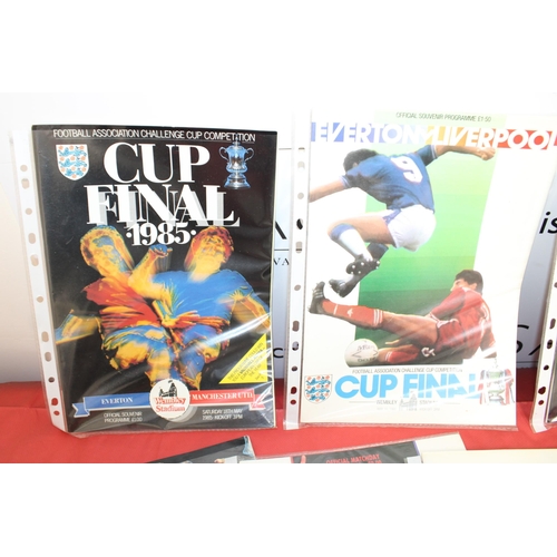 267 - FA Cup Final Programmes Including Replays from 1985 to 1995 - Some Ticket stubs Included