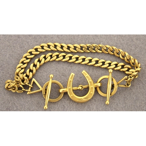 540 - 18ct Gold Bracelet 52.5g Horse Themed