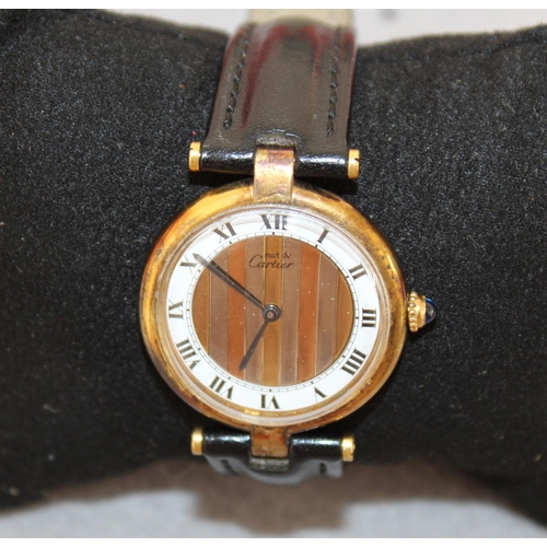 565 - Cartier Vermeil 1800 Gold Plated Watch Serial Number 590003