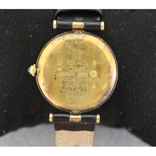 565 - Cartier Vermeil 1800 Gold Plated Watch Serial Number 590003