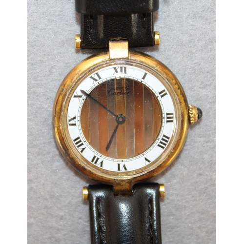 565 - Cartier Vermeil 1800 Gold Plated Watch Serial Number 590003