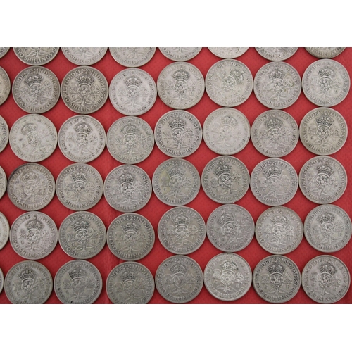 346 - Quantity Of Two Shillings Total Weight-905g - 50% Silver Content - All Coins Pre 1946