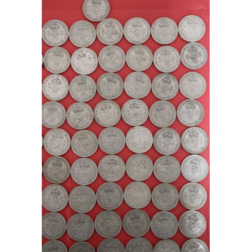 346 - Quantity Of Two Shillings Total Weight-905g - 50% Silver Content - All Coins Pre 1946