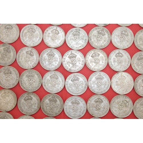 346 - Quantity Of Two Shillings Total Weight-905g - 50% Silver Content - All Coins Pre 1946