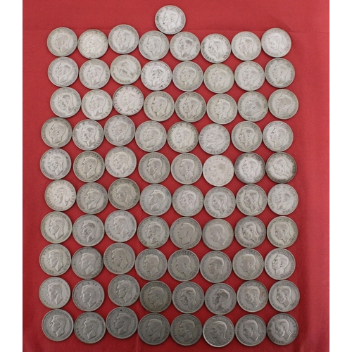 346 - Quantity Of Two Shillings Total Weight-905g - 50% Silver Content - All Coins Pre 1946