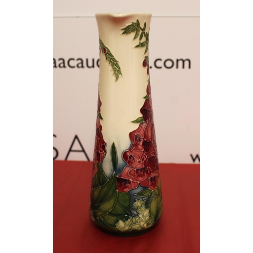 4 - 2002 Moorcroft Amber Wood Fox Glove Pattern Slender Jug
Height 24cm
COLLECTION ONLY