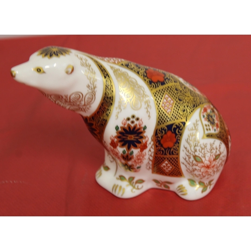 26 - Royal Crown Derby Porcelain Old Imari Polar Bear
Height 10.5 cm
COLLECTION ONLY