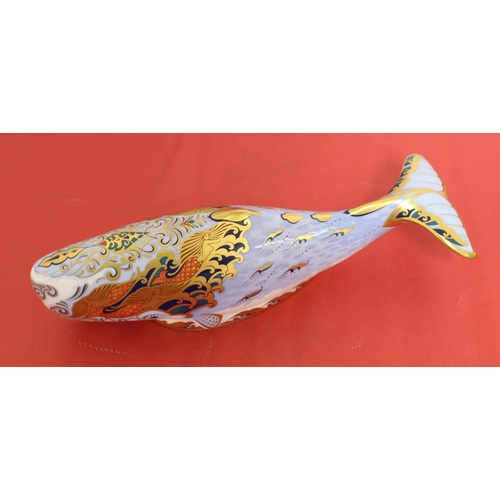 29 - Royal Crown Derby Porcelain Oceanic Whale
Height 5cm
Length 22cm
COLLECTION ONLY